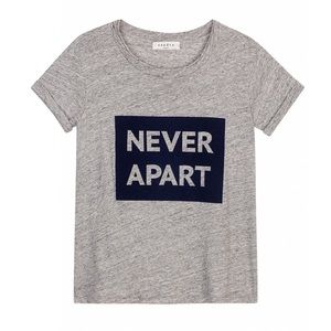 SANDRO ‘never apart’ grey shirt w/ velvet writing